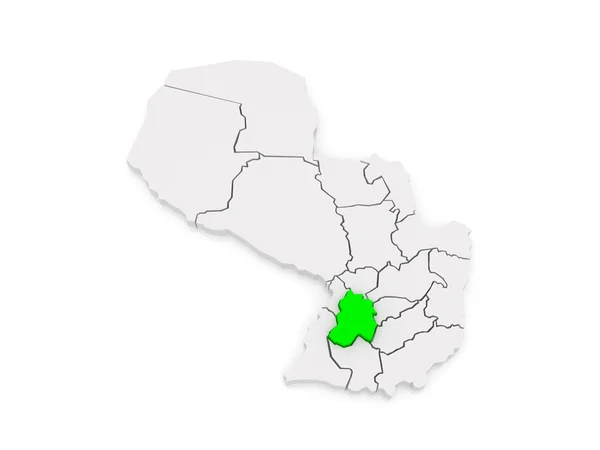 Kaart van paraguari. Paraguay. — Stockfoto