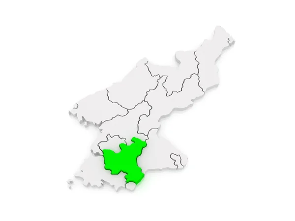 Mapa de Hwanghae. Coreia do Norte . — Fotografia de Stock