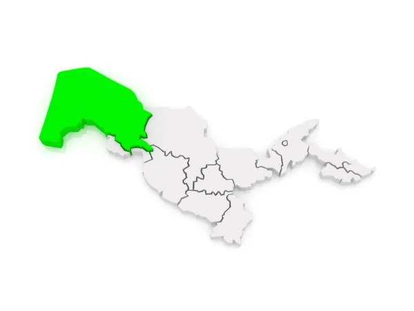 Karte von Karakalpakstan. Usbekistan. — Stockfoto