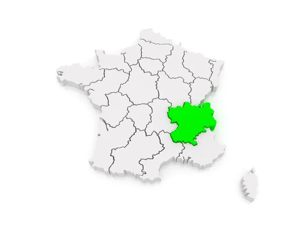 Map of Rhone - Alpes. France. — Stock Photo, Image