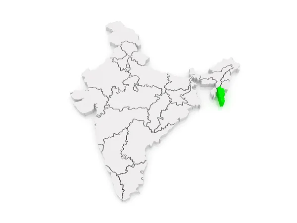 Mapa de Mizoram. Índia . — Fotografia de Stock