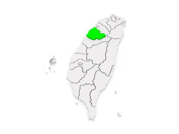 Miaoli county Haritası. Tayvan. — Stok fotoğraf