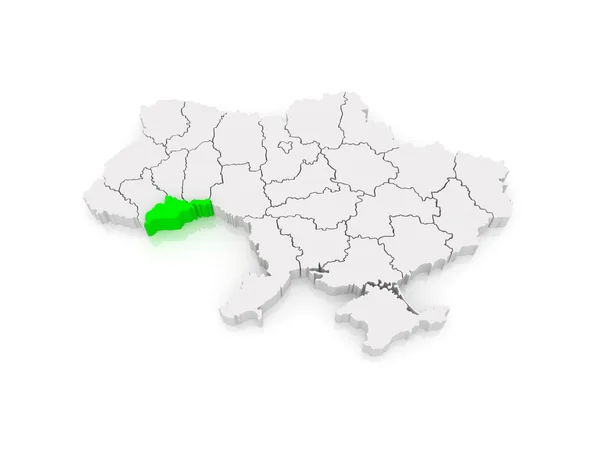 Karte der Region Tscherniwzi. Ukraine. — Stockfoto