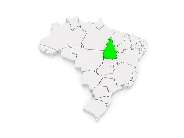 Map of Tocantins. Brazil. — Stock Photo, Image