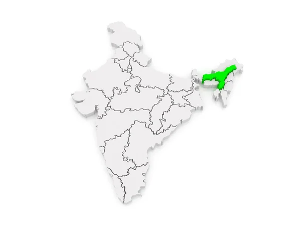 Карта Ассама. Индия . — стоковое фото
