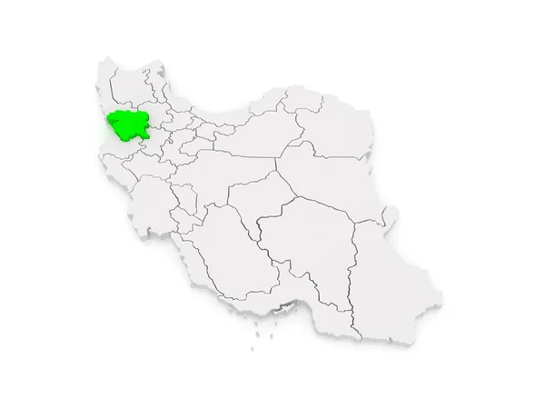 Mapa Kurdystanu. Iran. — Zdjęcie stockowe