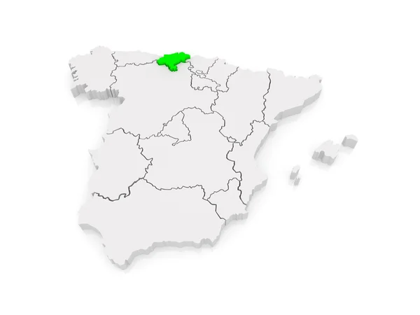 Cantabria Haritası. İspanya. — Stok fotoğraf