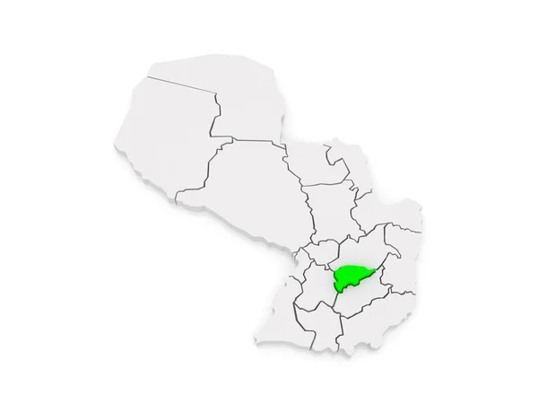 瓜伊拉的地图。巴拉圭. — 图库照片