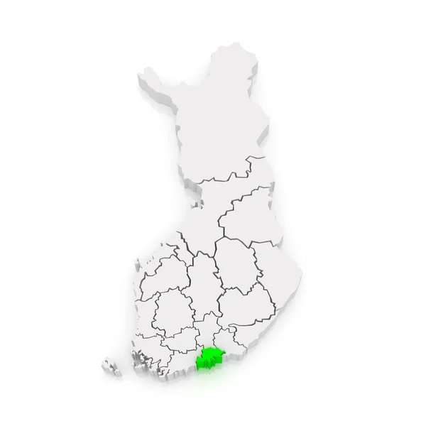 Map of Uusimaa. Finland. — Stock Photo, Image