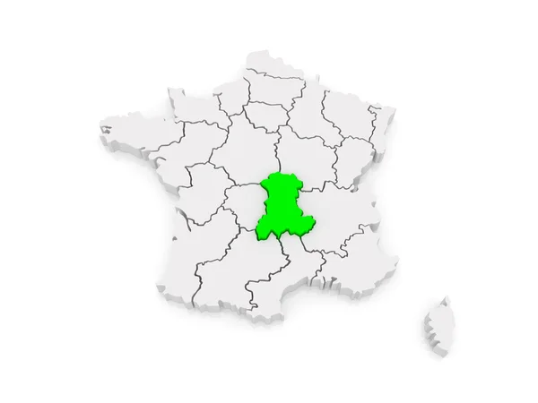 Mapa de Auvergne. França . — Fotografia de Stock