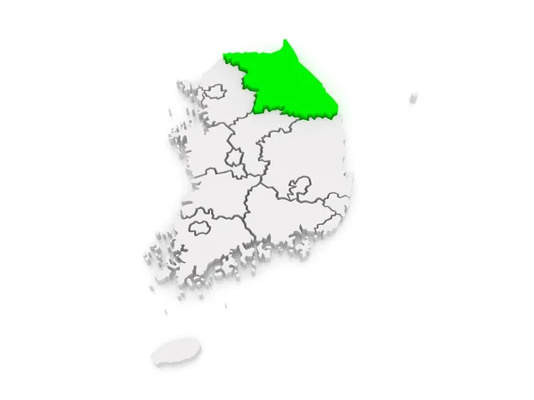 江原道の地図。韓国. — ストック写真