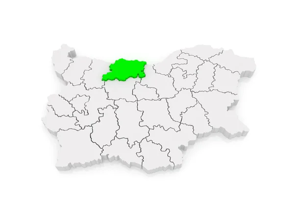 Map of Pleven region. Bulgaria. — Stock Photo, Image