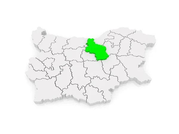 Mapa Velikotarnovská oblast. Bulharsko. — Stock fotografie