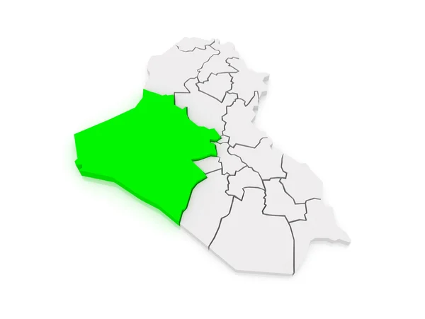 Kaart van anbar. Irak. — Stockfoto