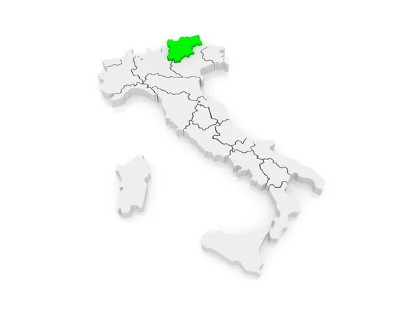 Kaart van Trentino - Alto Adige. italië. — Stockfoto