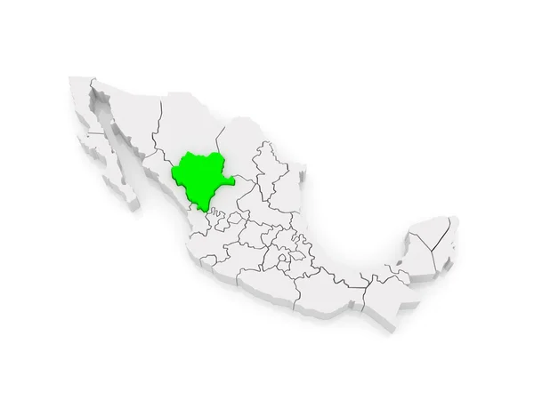 杜兰戈州地图。墨西哥. — 图库照片