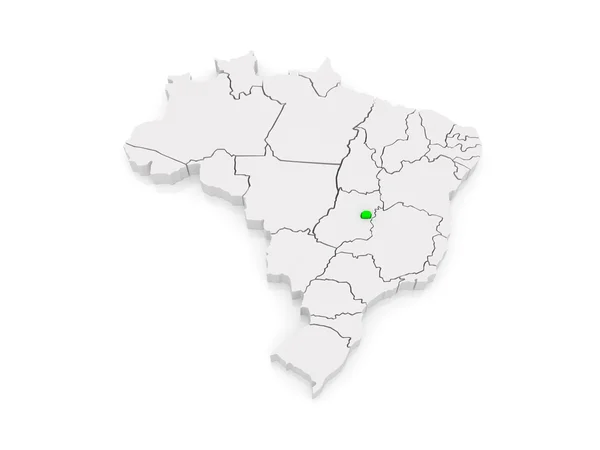 Brasilia Haritası. Brezilya. — Stok fotoğraf