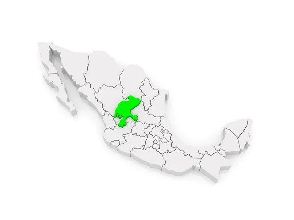 Map of Zacatecas. Mexico. — Stock Photo, Image