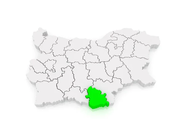 Kyrdzhaliyskaya 地区的地图。保加利亚. — 图库照片