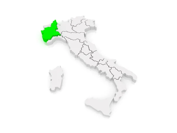 Karte von Piemont. Italien. — Stockfoto