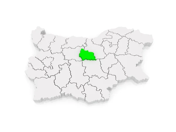 Mappa della regione di Gabrovo. Bulgaria . — Foto Stock