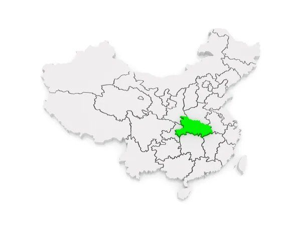 湖北省の地図。中国. — ストック写真
