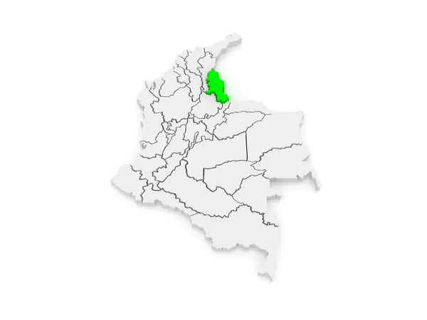 地图的北桑坦德省。哥伦比亚. — 图库照片