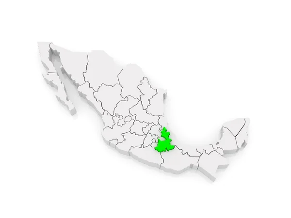 Puebla Haritası. Meksika. — Stok fotoğraf