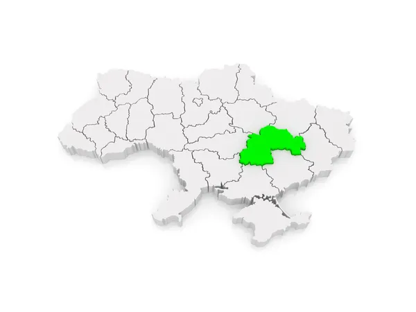 Mapa regionu Dniepropietrowska. Ukraina. — Zdjęcie stockowe