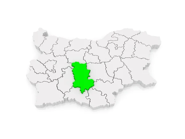 Plovdiv bölge haritası. Bulgaristan. — Stok fotoğraf