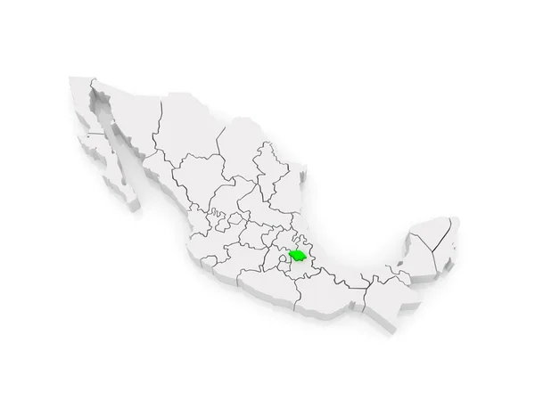 Map of Tlaxcala. Mexico. — Stock Photo, Image