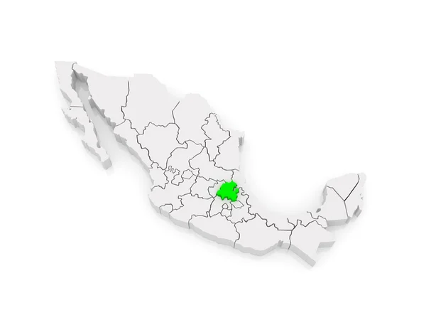 Map of Hidalgo. Mexico. — Stock Photo, Image