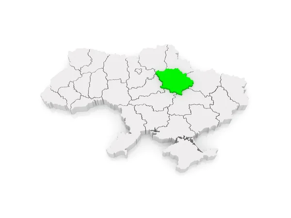 Mapa regionu Połtawa. Ukraina. — Zdjęcie stockowe