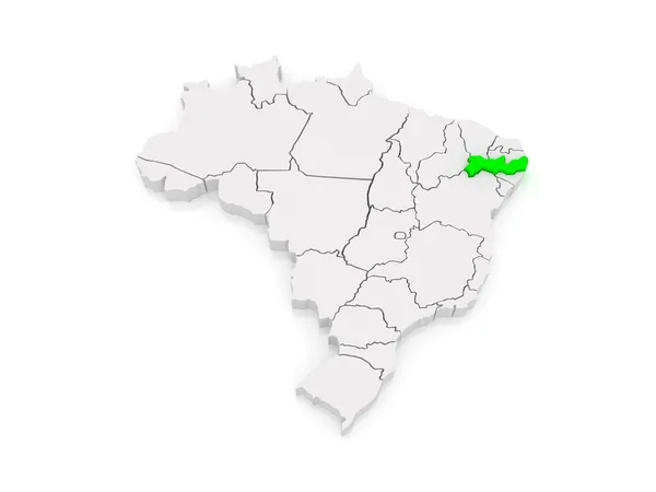 Mapa de Pernambuco. Brasil . — Fotografia de Stock