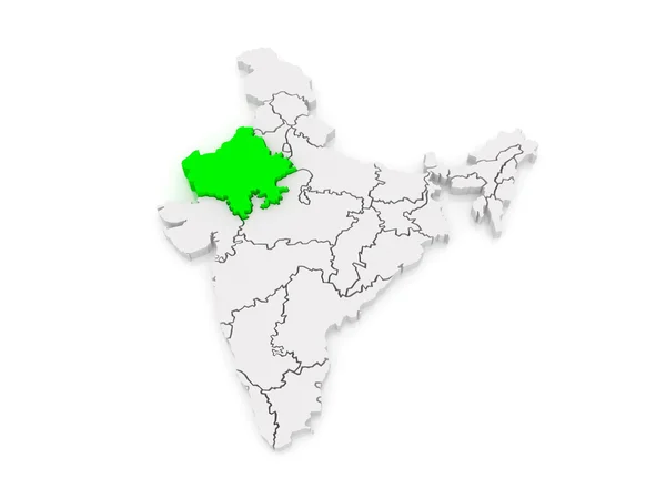 Rajasthan térképét. India. — Stock Fotó