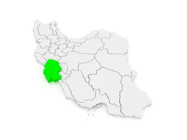 Mappa di Khuzestan. Iran . — Foto Stock