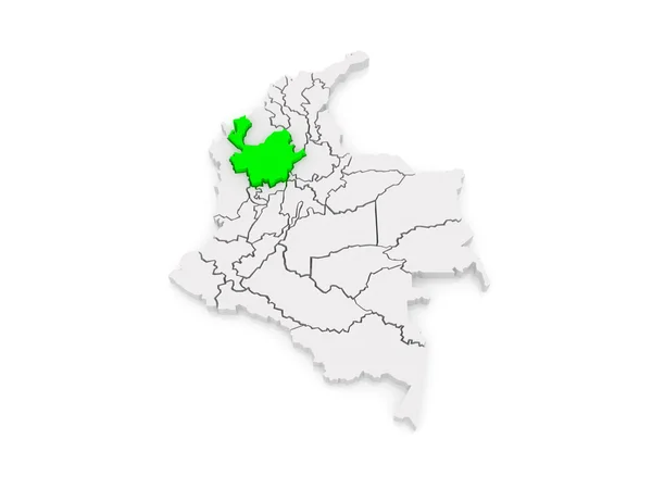 Mapa antioquia. Kolumbie. — Stock fotografie