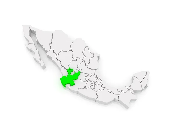 Mapa jalisco. Mexiko. — Stock fotografie