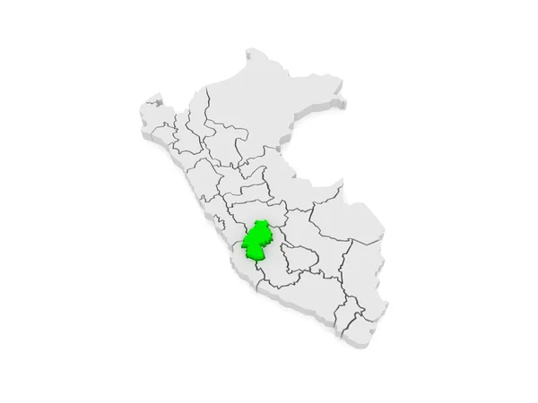 Kaart van huancavelica. Peru. — Stockfoto