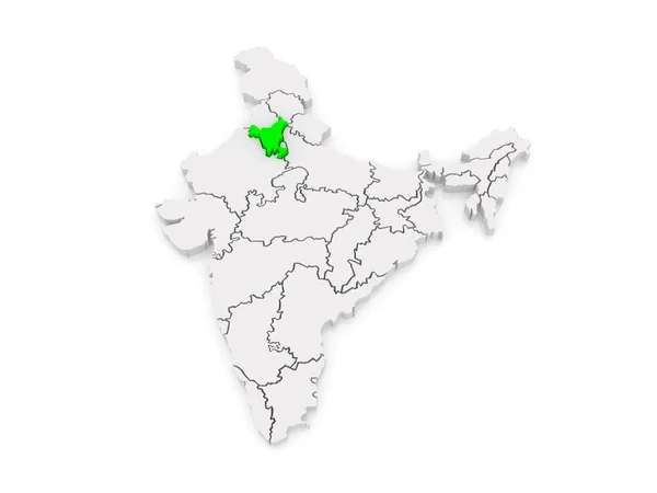 Haryana Haritası. Hindistan. — Stok fotoğraf