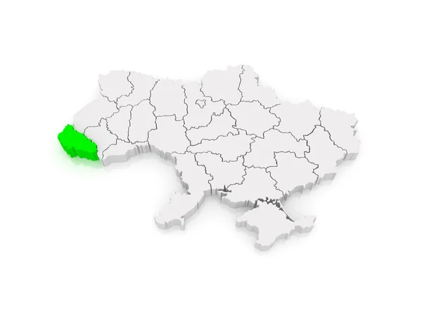 TransKarpatya bölge haritası. Ukrayna. — Stok fotoğraf