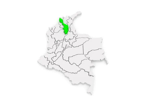 Mapa de Bolívar. Colombia . — Foto de Stock