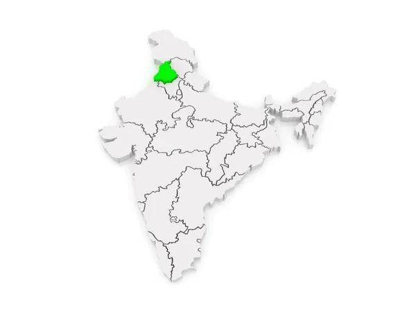 Karte von Punjab. Indien. — Stockfoto