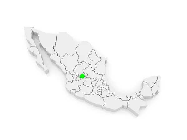 Mapa de Aguascalientes. México. . — Foto de Stock