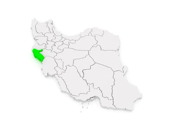 Mapa de Ilam. Irán . — Foto de Stock