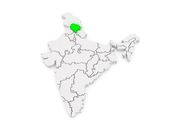 Mapa Himáčalpradéš. Indie. — Stock fotografie