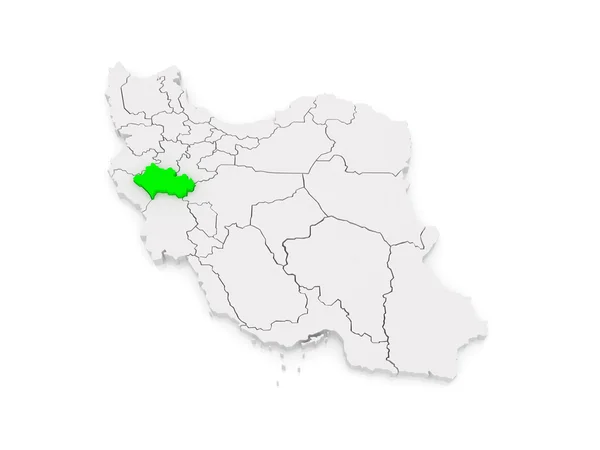 Lorestan의 지도입니다. 이란. — 스톡 사진
