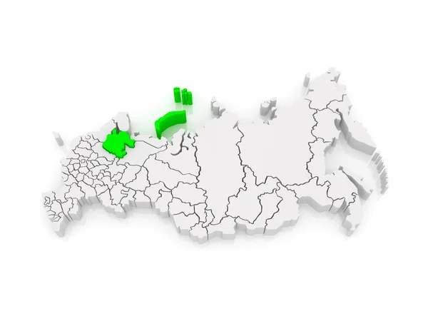 Mapa da Federação Russa. Região de Arkhangelsk . — Fotografia de Stock