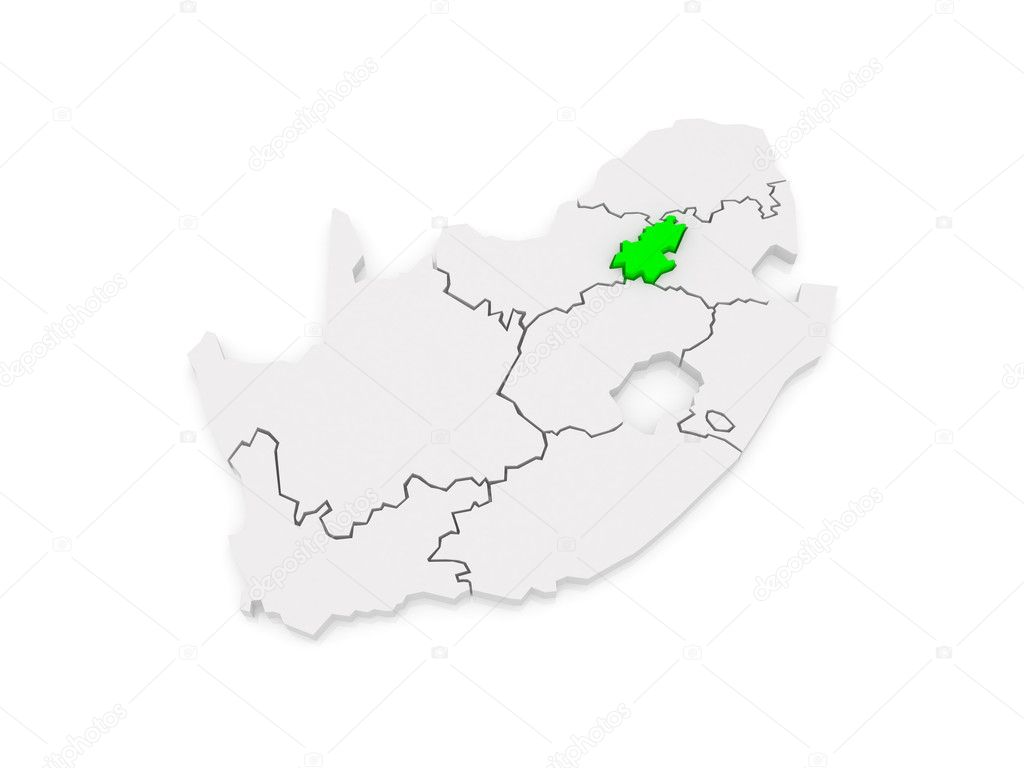Map of Gauteng (Johannesburg). South Africa. Stock Photo by ©Tatiana53