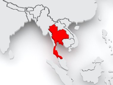 Dünya Haritası. Tayland.